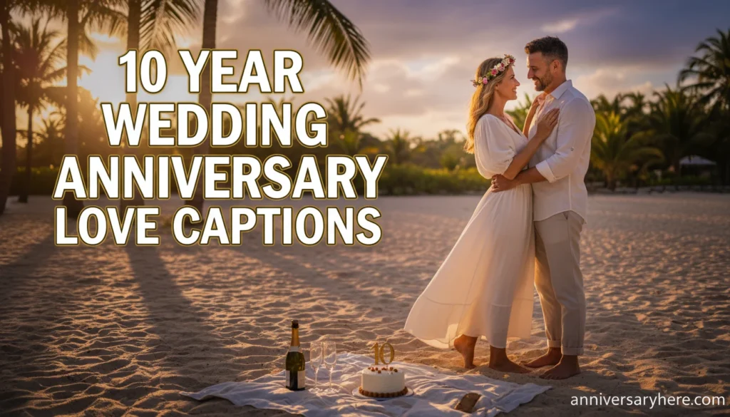 10 Year Wedding Anniversary Love Captions
