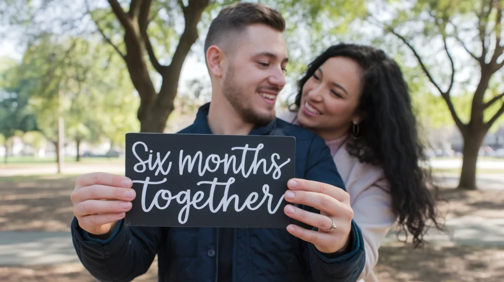 Celebratory love captions for six months together