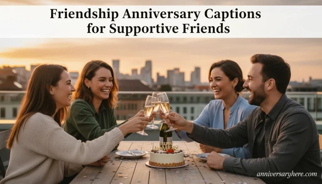 Friendship Anniversary Captions for Supportive Friends