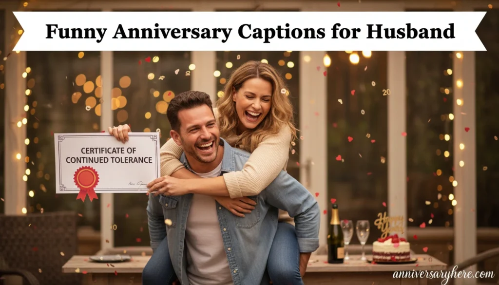 Funny Anniversary Captions for Husband