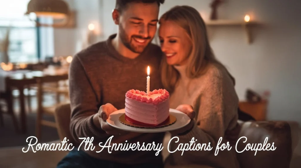 Romantic 7th Anniversary Captions for Couples