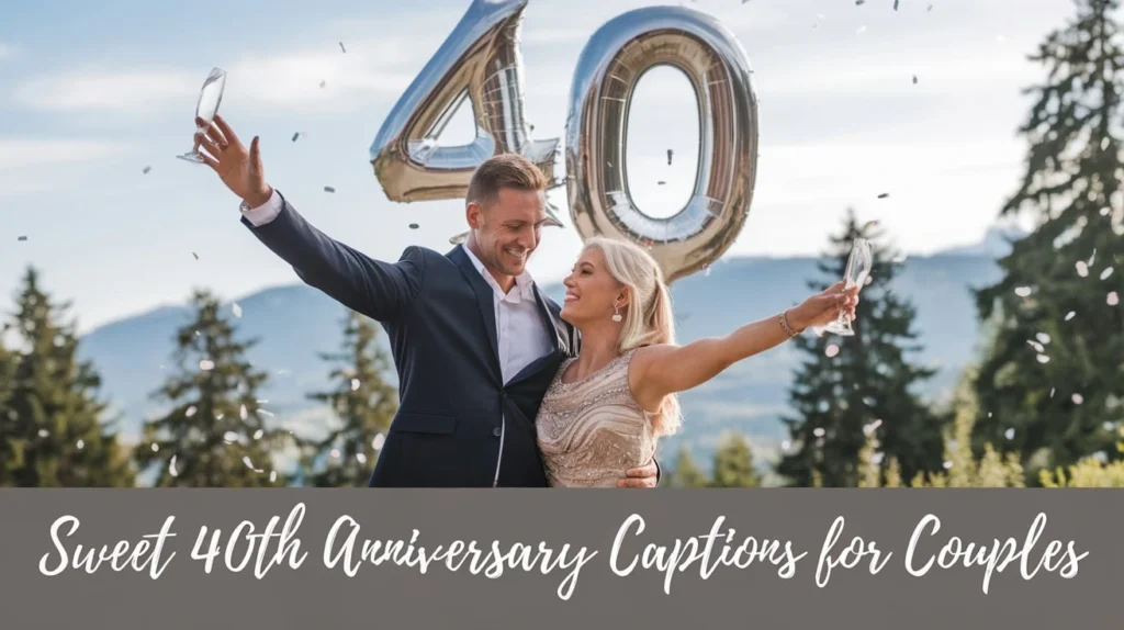 Sweet 40th Anniversary Captions for Couples