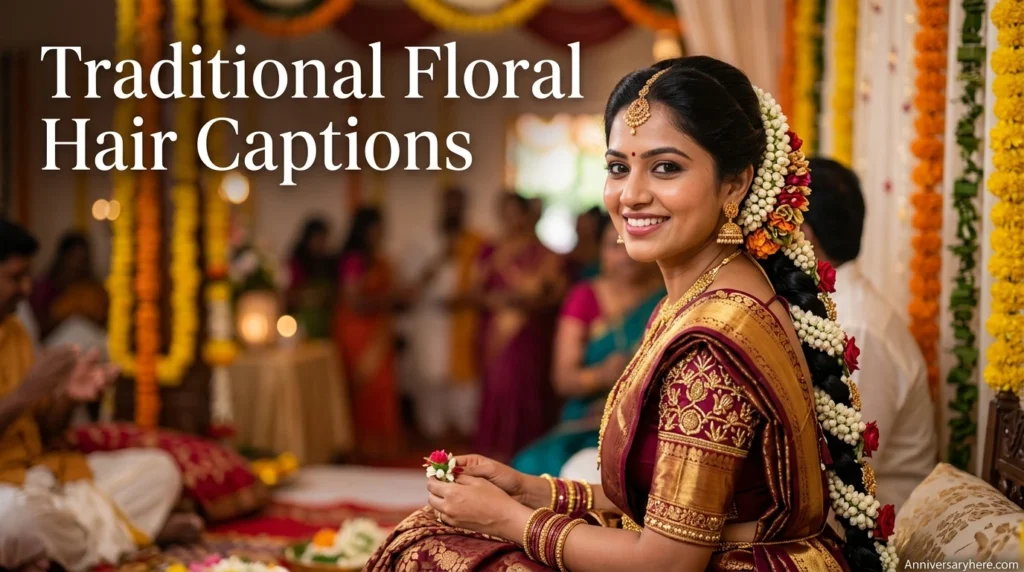Traditional Floral Hair Captions