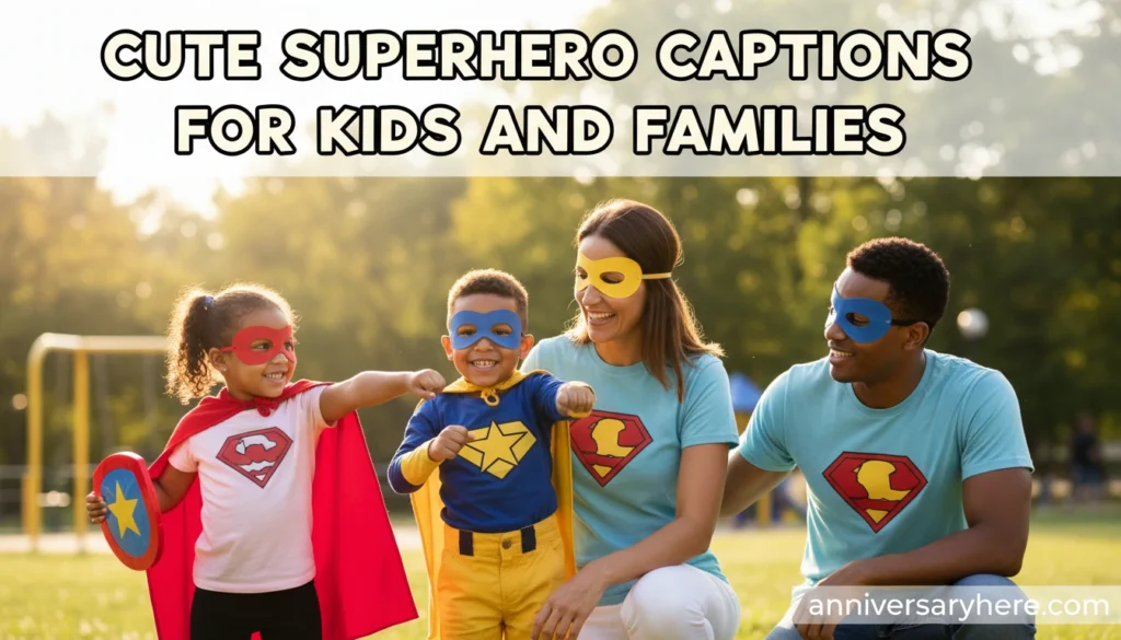 Cute Superhero Captions for Kids and Families