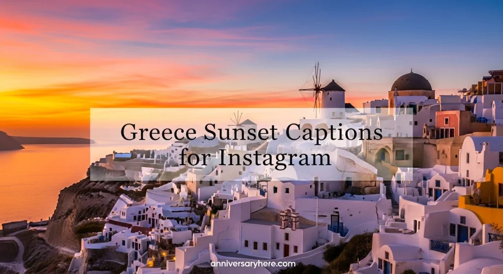 Greece Sunset Captions for Instagram
