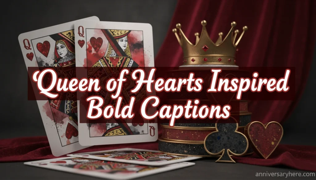 Queen of Hearts Inspired Bold Captions