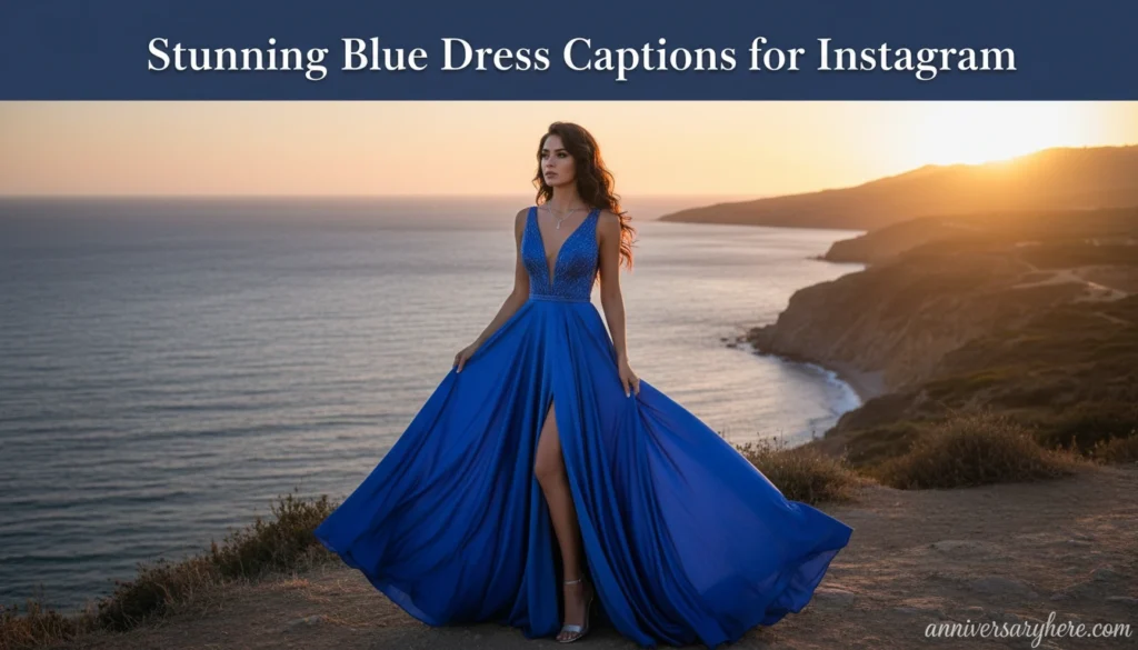 Stunning Blue Dress Captions for Instagram