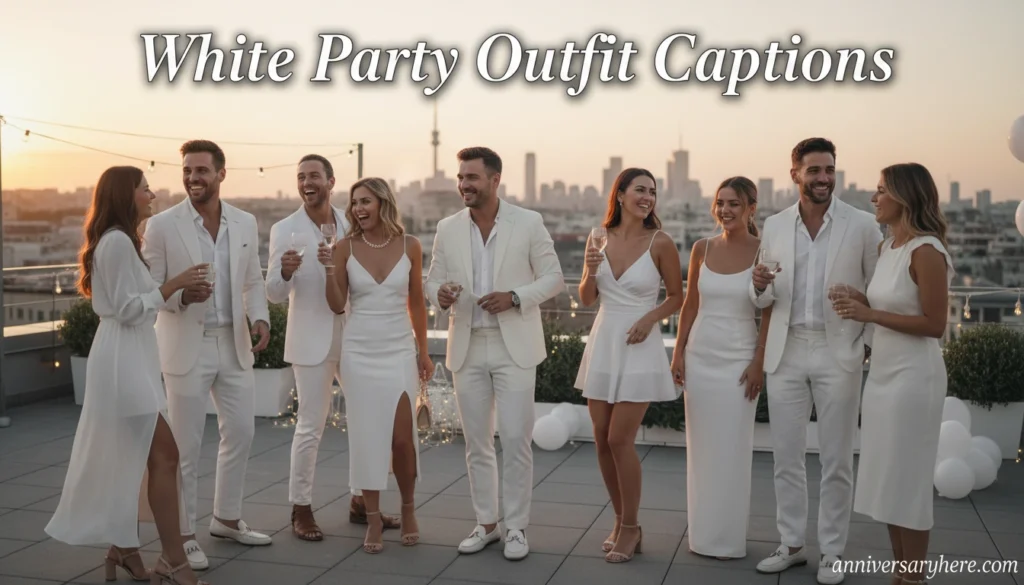 White Party Outfit Captions