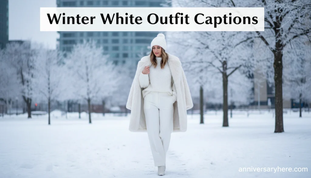 Winter White Outfit Captions