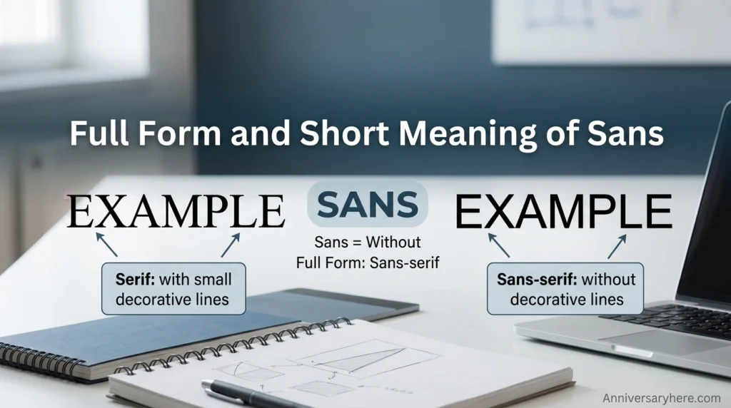 Full Form and Short Meaning of Sans