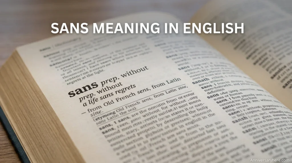 sans meaning in english