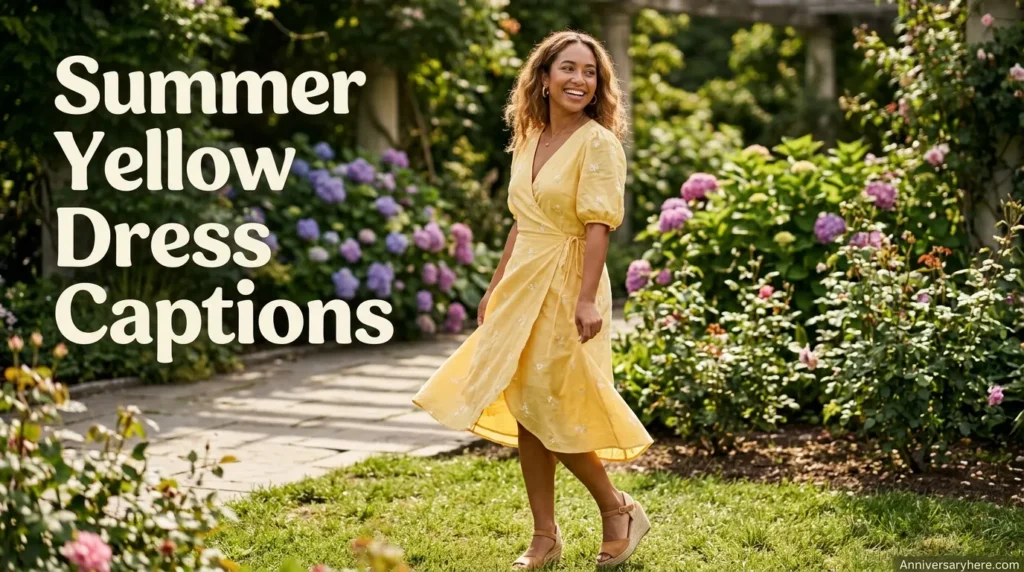 Summer Yellow Dress Captions