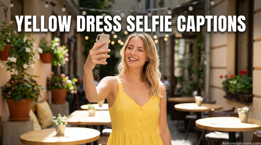 Yellow Dress Selfie Captions