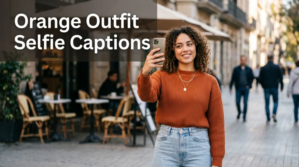 Orange Outfit Selfie Captions
