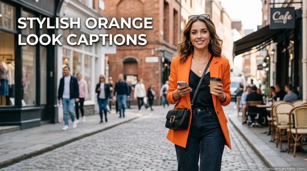 Stylish Orange Look Captions